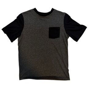 Hawk Gray Black Colorblock Pocket T-Shirt Youth XL Athletic Tee
